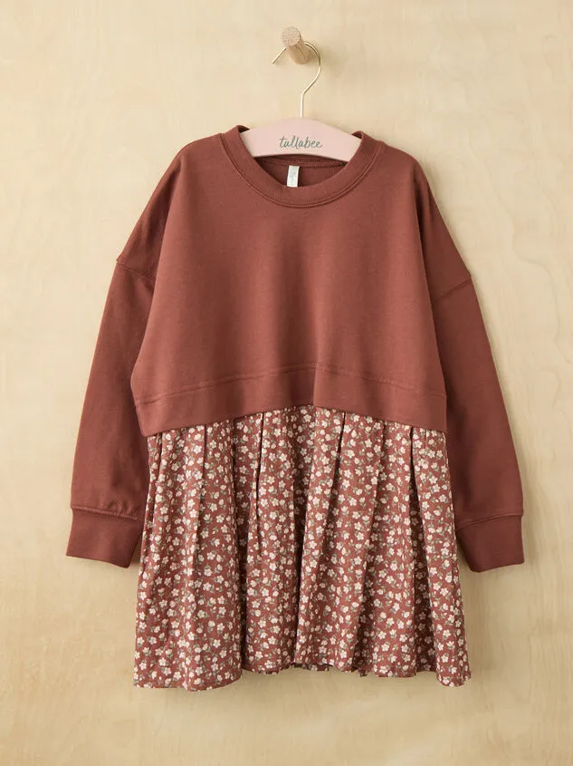 Rosette Floral Sweatshirt Dress By Rylee Cru Brick Girl Altar039d State Dresses