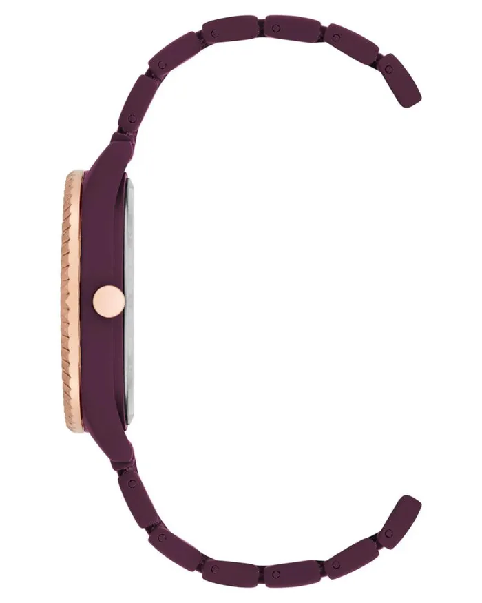 Rubberized Metal Bracelet Watch Burgundy Women Nine West Straps Rubberized Metal Bracelet Watch Burgundy Women Nine West Straps