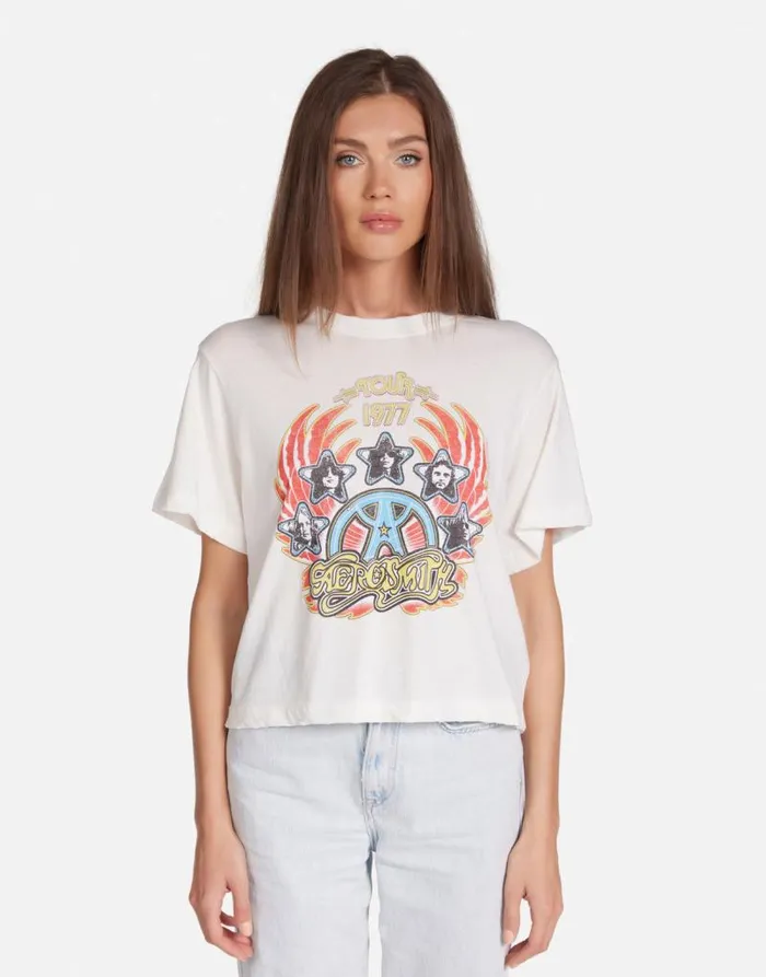 Rue Aerosmith Tour Milk Women Lauren Moshi Short Sleeve