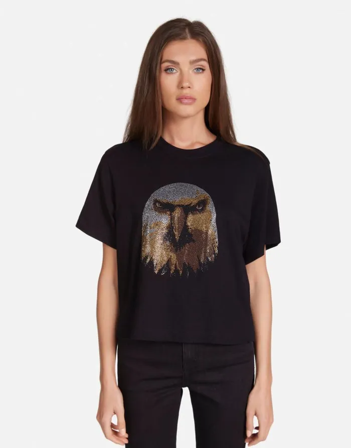 Rue Moshi Eagle Head Black Women Lauren Moshi Short Sleeve