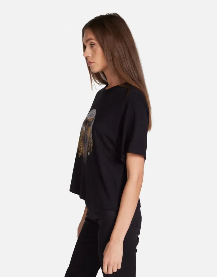 Rue Moshi Eagle Head Black Women Lauren Moshi Short Sleeve