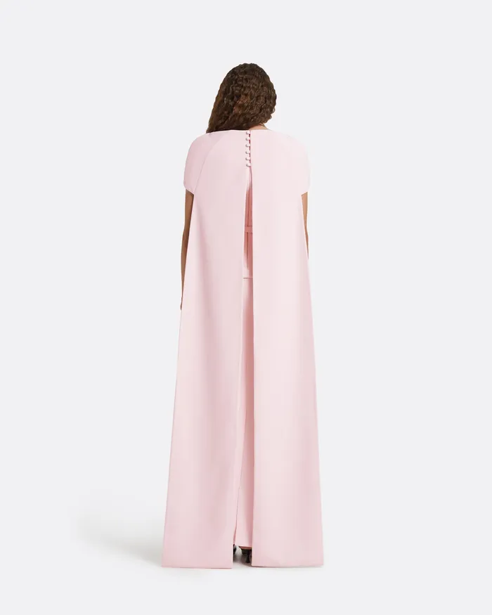 Safiyaa Erkin Barely Pink Long Dress With Embroidered Belt Barely Pink Women Dresses