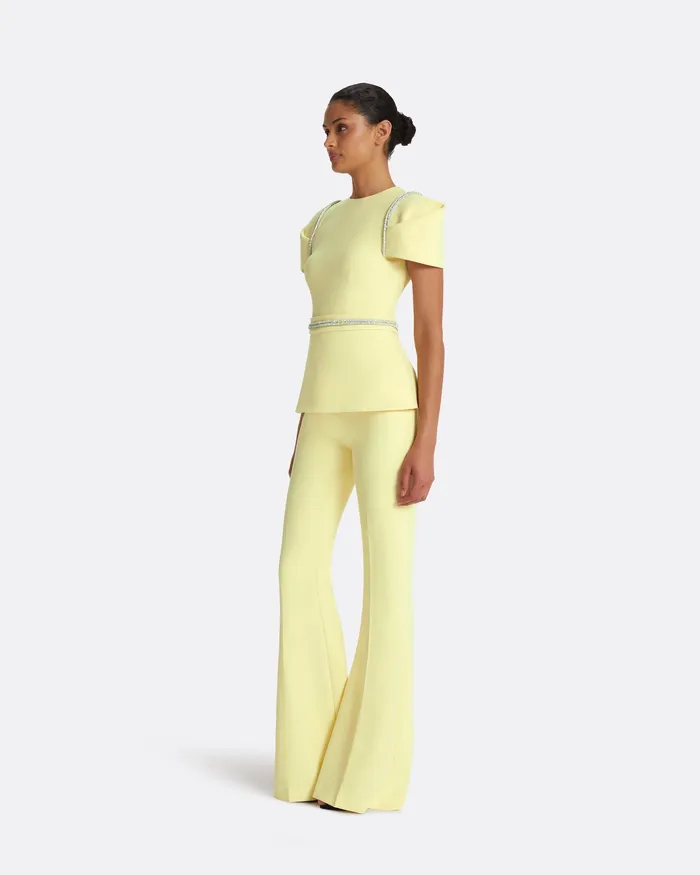 Safiyaa Halluana Pale Yellow Trousers Pale Yellow Women Icons