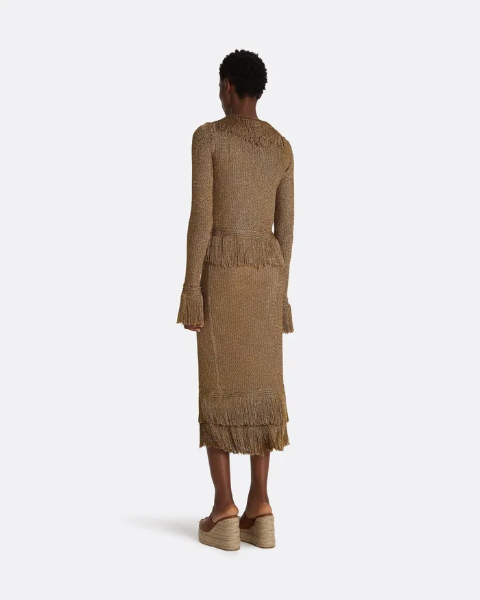 Safiyaa Scarlett Gold Knit Jacket Gold Women Knitwear