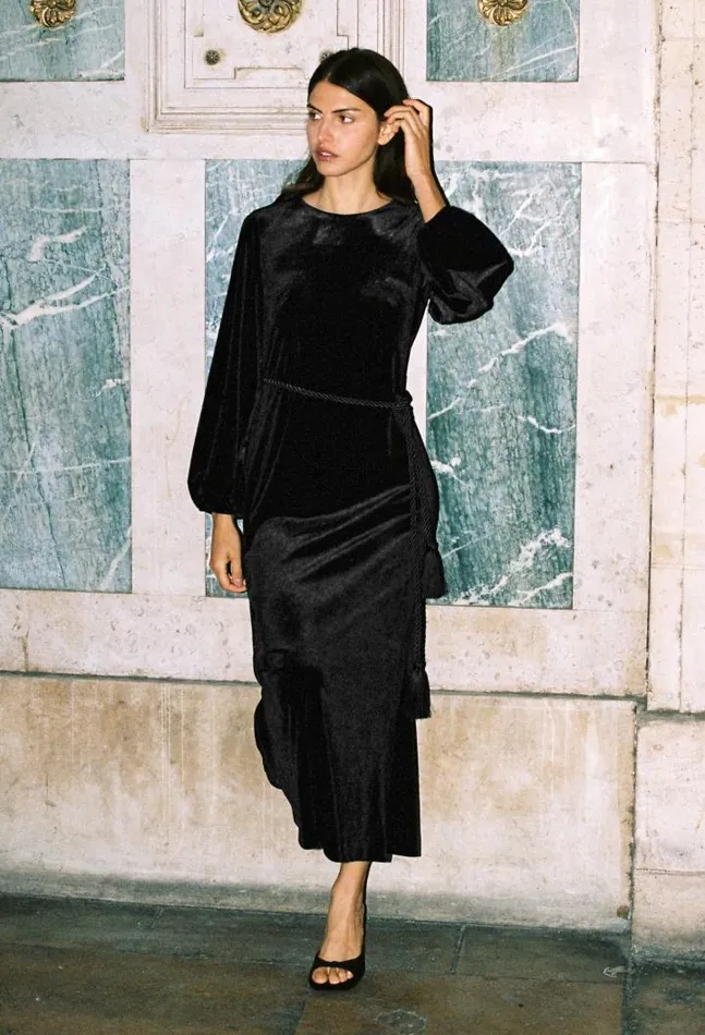 Sale Magdalena Dress Black Velvet Women Ciao Lucia Black Dresses