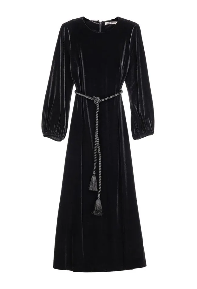 Sale Magdalena Dress Black Velvet Women Ciao Lucia Black Dresses