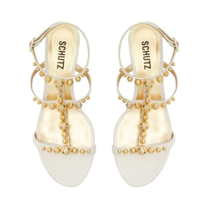 Sandals Arienne Leather Sandal White Schutz Shoes Stiletto Heels