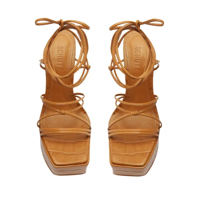 Sandals Athena Platform Sandal Golden Ochre Schutz Shoes Platforms