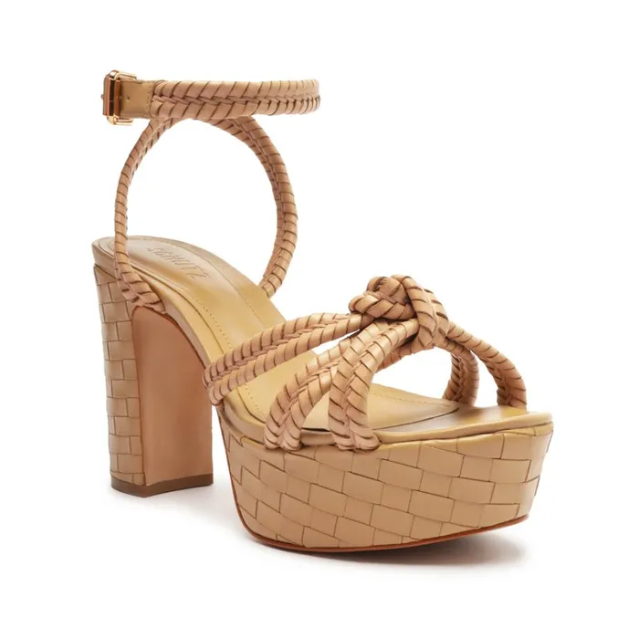 Sandals Kareena Woven Platform Light Beige Schutz Shoes Platforms