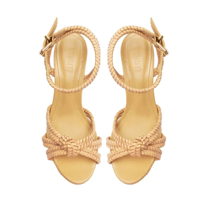 Sandals Kareena Woven Platform Light Beige Schutz Shoes Platforms