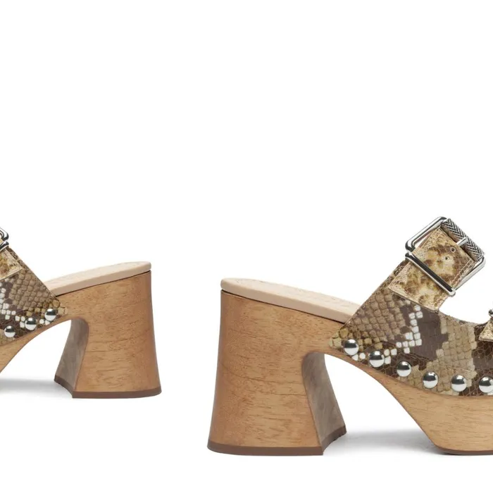 Sandals Kayleigh SnakeEmbossed Leather Sandal True Beige Schutz Shoes Platforms
