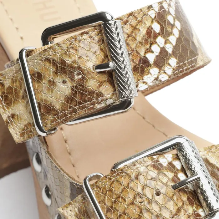 Sandals Kayleigh SnakeEmbossed Leather Sandal True Beige Schutz Shoes Platforms
