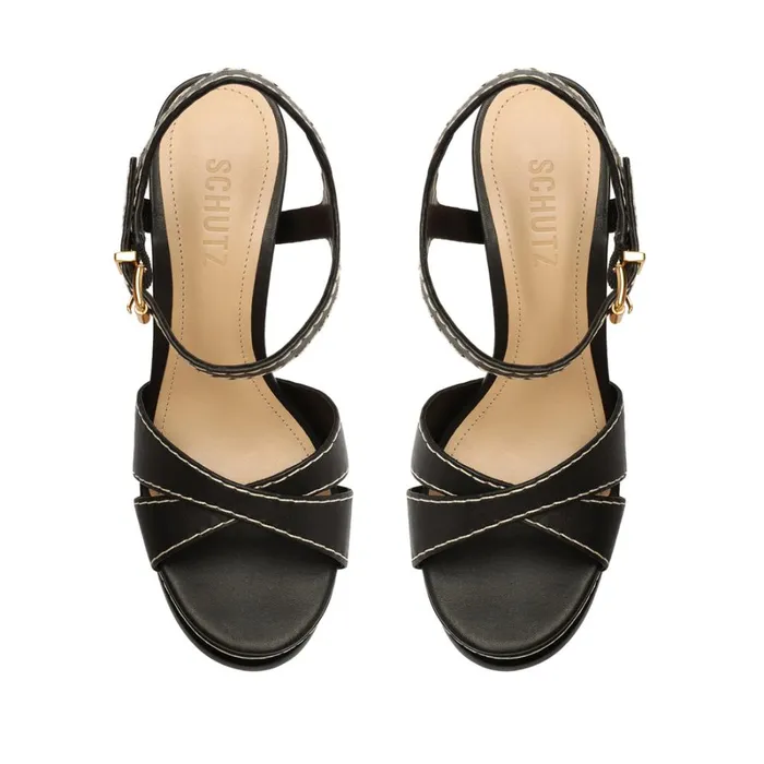Sandals Keefa High Casual Sandal Black Schutz Shoes Platforms