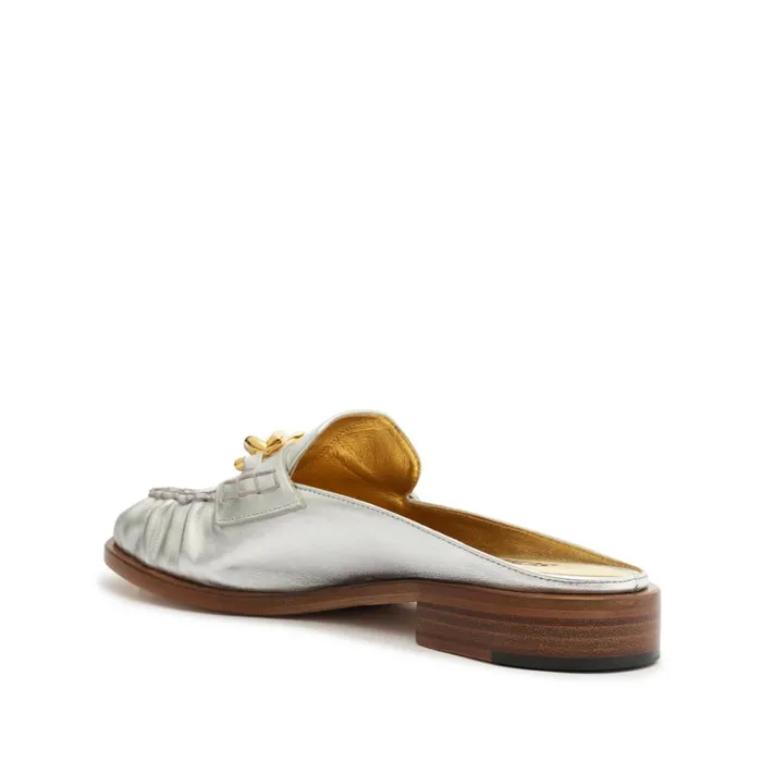 Sandals Luca Chain Leather Flat Silver Schutz Shoes Mule