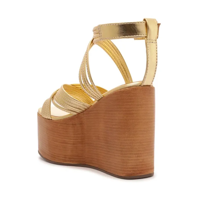 Sandals Marcela Metallic Leather Sandal Gold Schutz Shoes Platforms Sandals Marcela Metallic Leather Sandal Gold Schutz Shoes Platforms