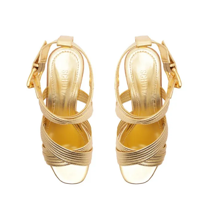 Sandals Marcela Metallic Leather Sandal Gold Schutz Shoes Platforms Sandals Marcela Metallic Leather Sandal Gold Schutz Shoes Platforms