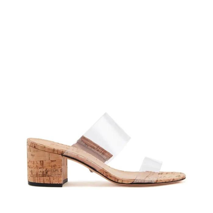 Sandals Victorie Cork and Vinyl Sandal Natural Cork Schutz Shoes Mule