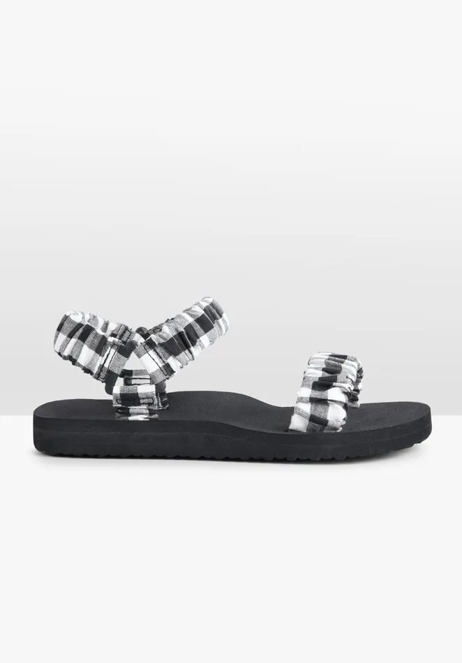 Sandals Women Hush Kuta Sandals Black White Gingham