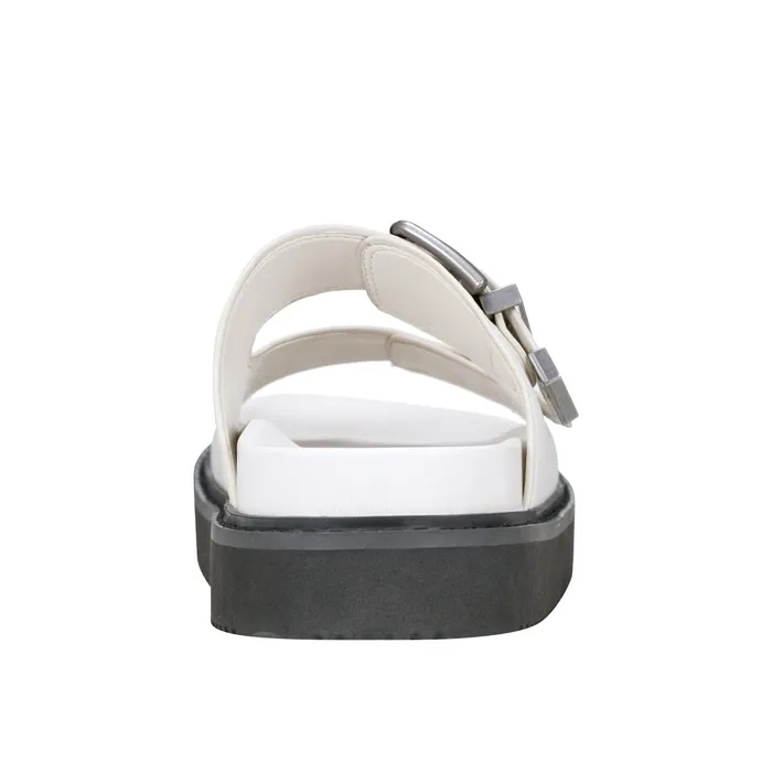 Sandals Women Marc Fisher Amirra Buckle Slide Sandal Chic Cream Leather