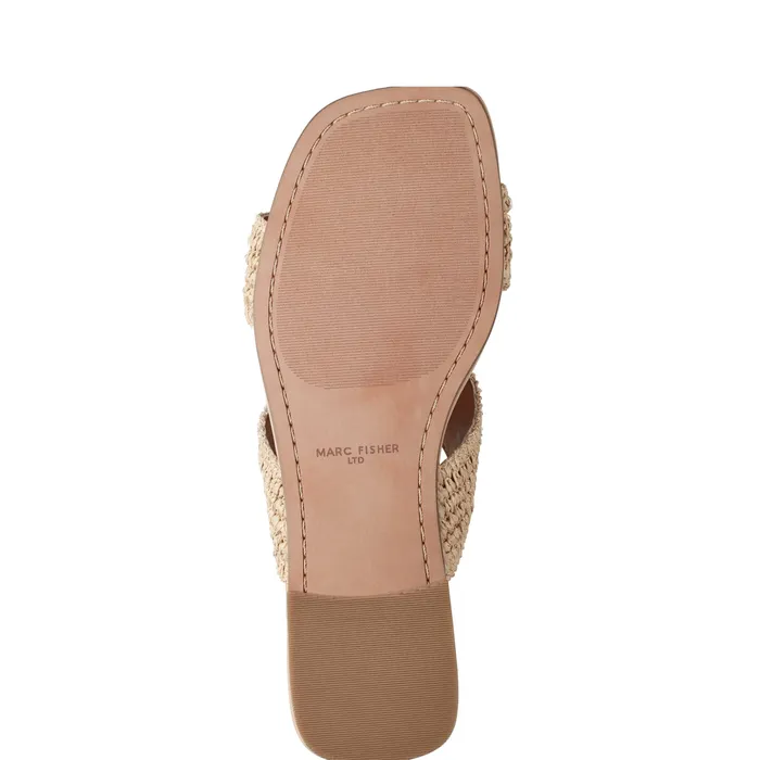 Sandals Women Marc Fisher Navie Flat Sandal Natural Raffia