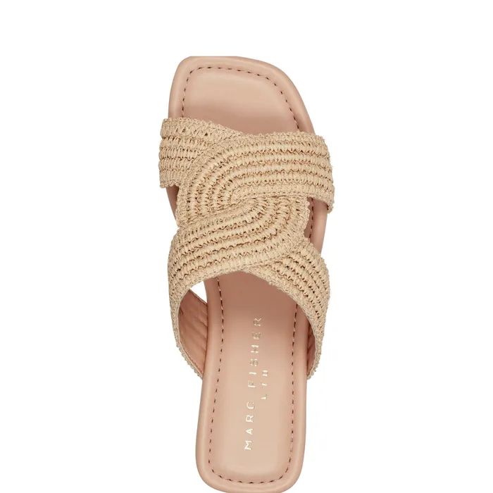 Sandals Women Marc Fisher Navie Flat Sandal Natural Raffia