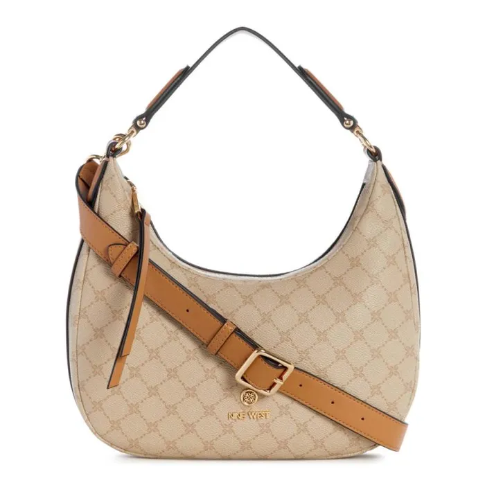 Saoirse Hobo Khaki Logocamel Women Nine West Satchels and Shoulder Bags