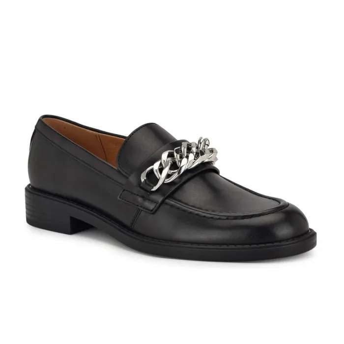 Sasah Tailored Loafer Black Women Nine West Flats