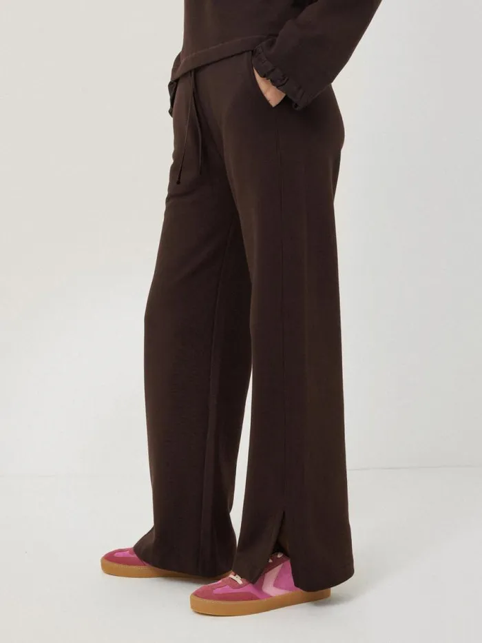 Satin Waistband Jersey Joggers Chocolate Women Jigsaw Coords