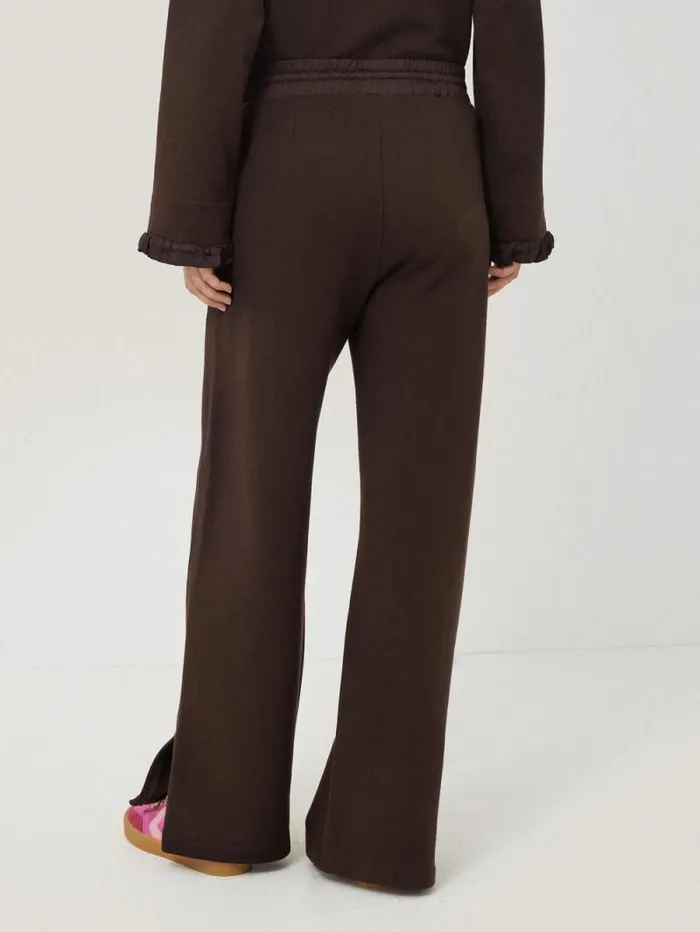 Satin Waistband Jersey Joggers Chocolate Women Jigsaw Coords