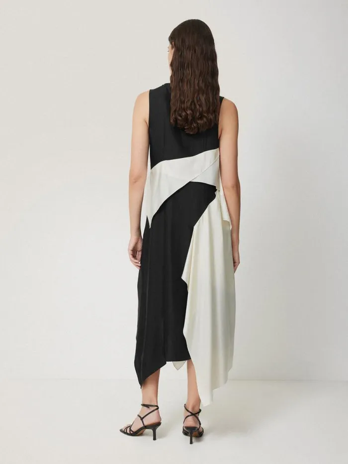 Sculptural Silk Twill Dress Monochrome Women Jigsaw Coords