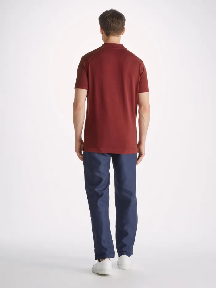 Sea Island Cotton Polo Shirts Men Derek Rose Polo Shirt Jacob Sea Island Cotton Burgundy
