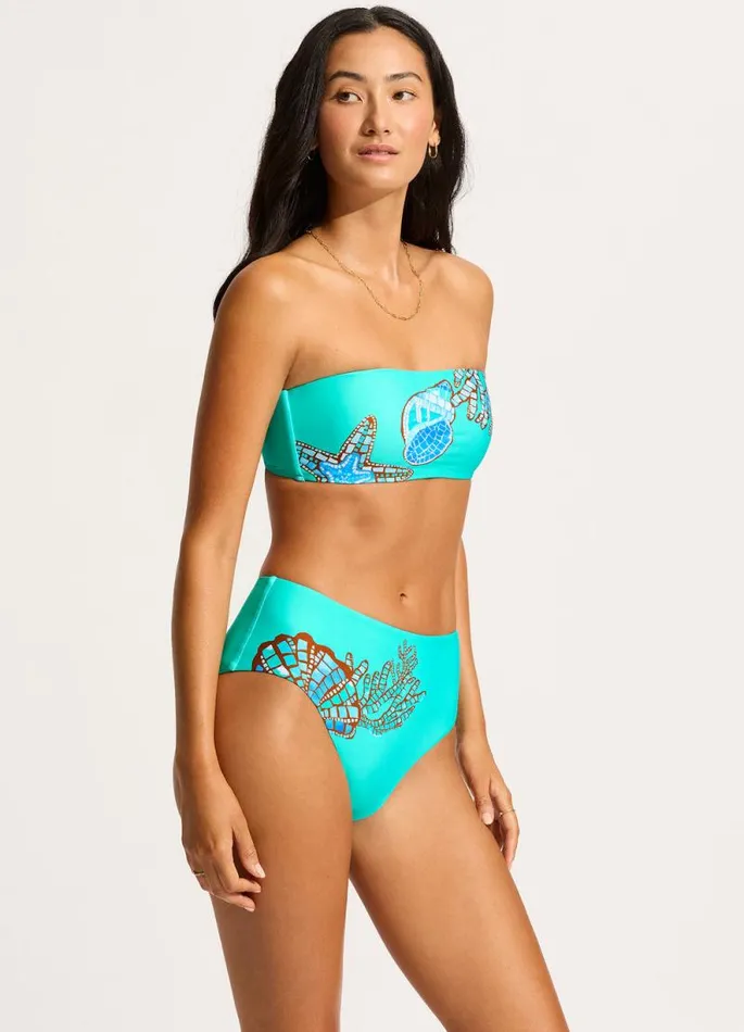 Seafolly Bandeau Women La Mer Bandeau Bikini Top 8211 Aquatic Blue