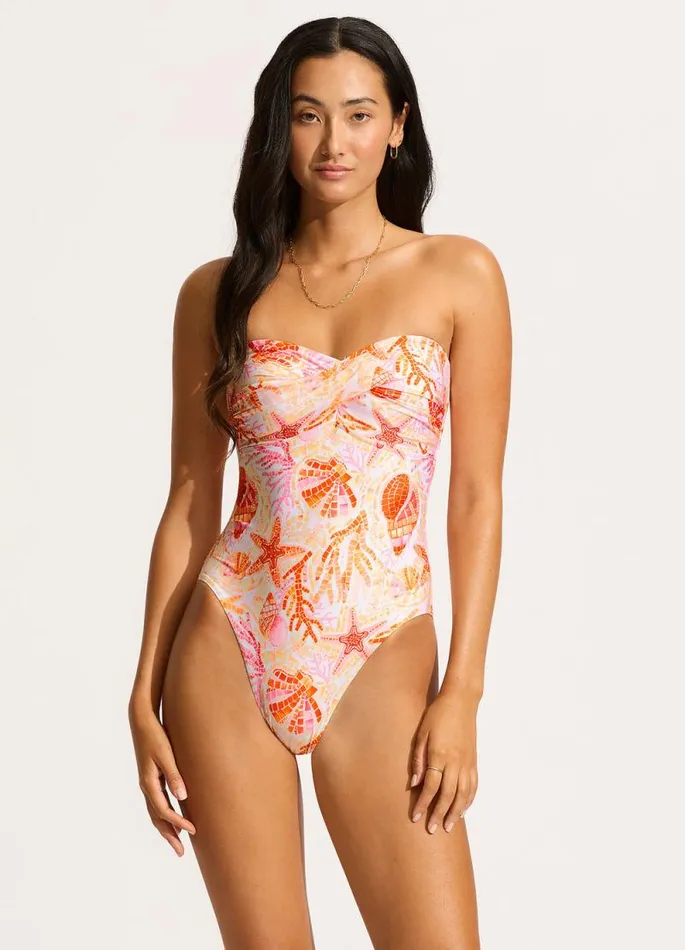 Seafolly Bandeau Women La Mer Twist Bandeau One Piece 8211 White