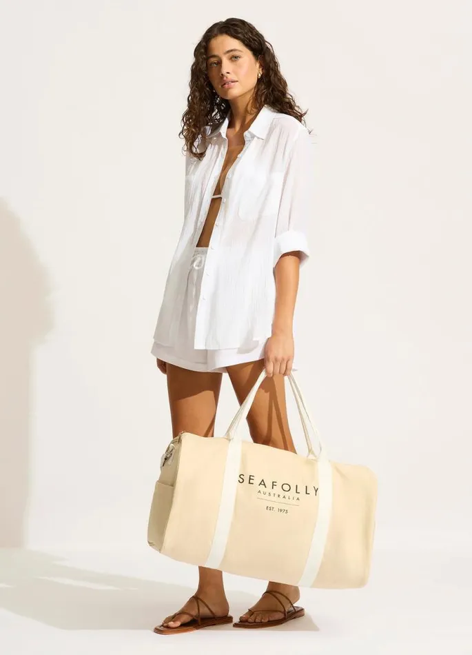 Seafolly Beach Bags Women Canvas Duffle Bag 8211 Sand