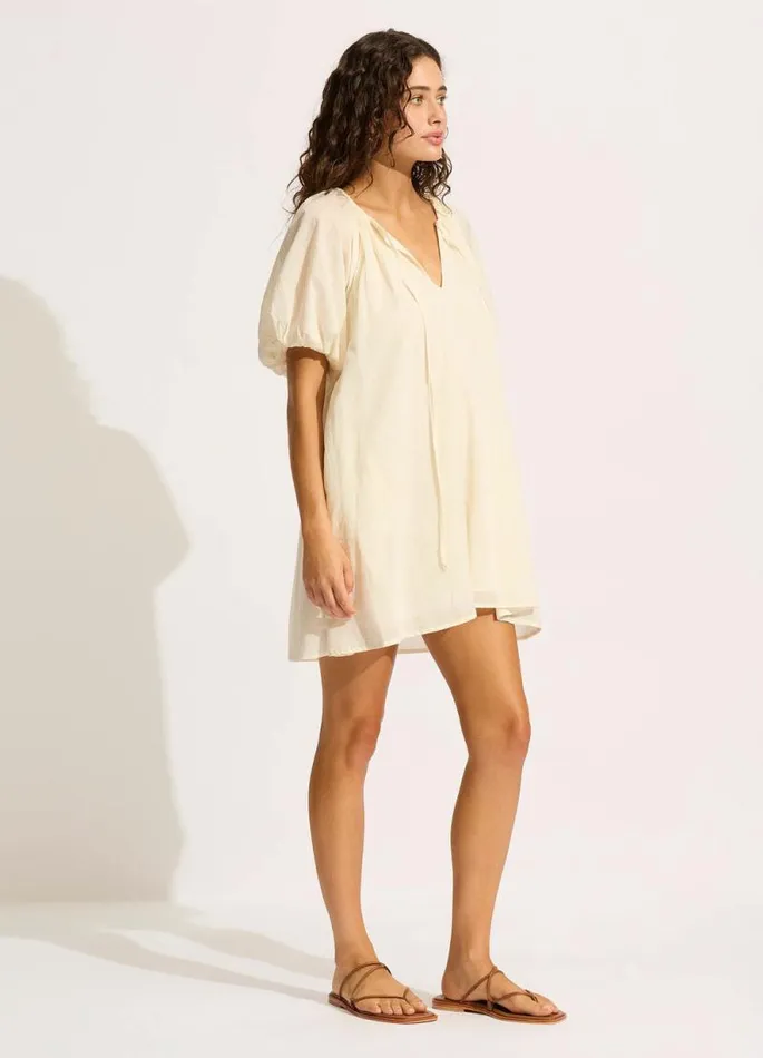 Seafolly Beach Dresses Women Mini Babydoll Dress 8211 Ecru