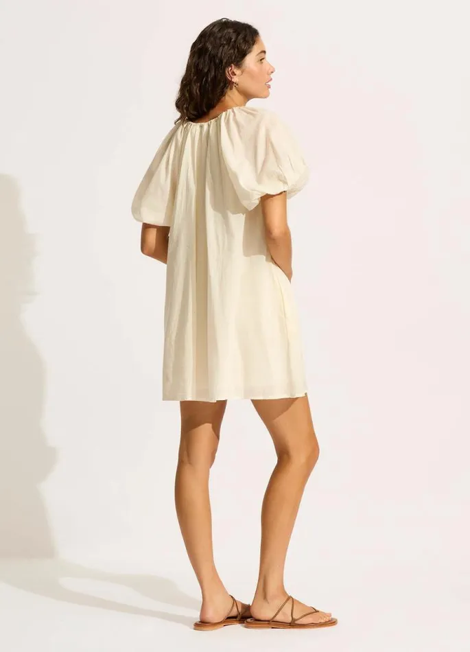 Seafolly Beach Dresses Women Mini Babydoll Dress 8211 Ecru