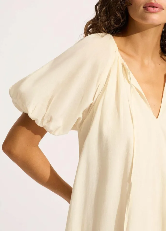 Seafolly Beach Dresses Women Mini Babydoll Dress 8211 Ecru