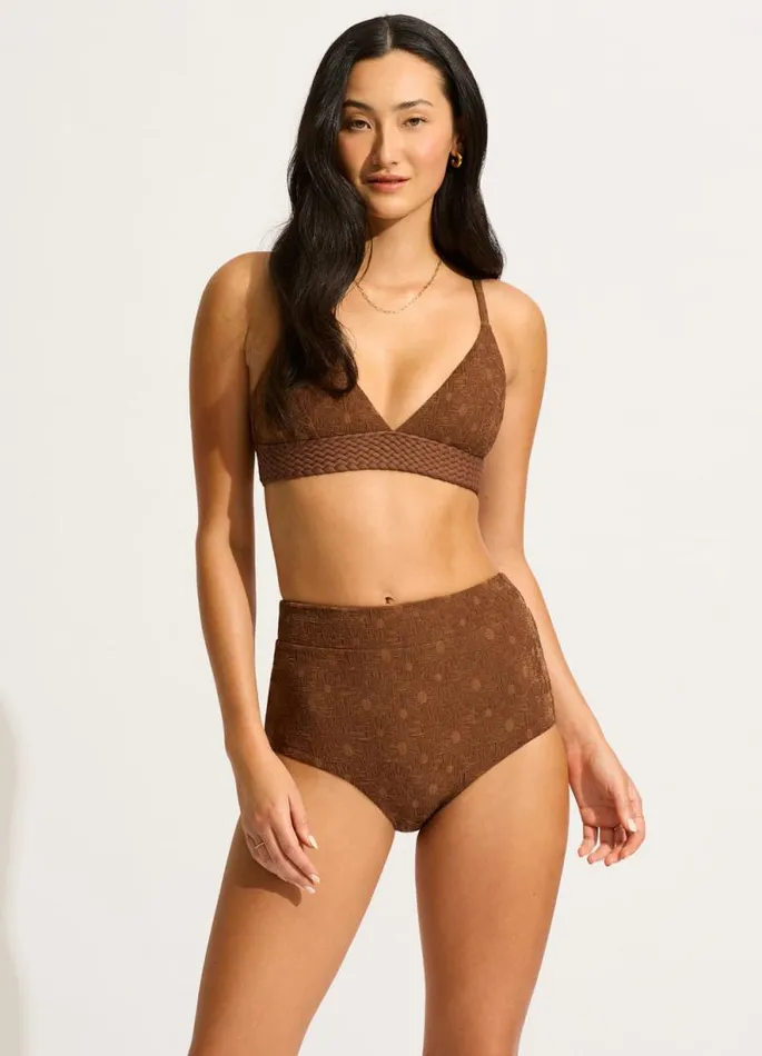 Seafolly Bralette Women Marloe Banded Bralette Bikini Top 8211 Tiramisu