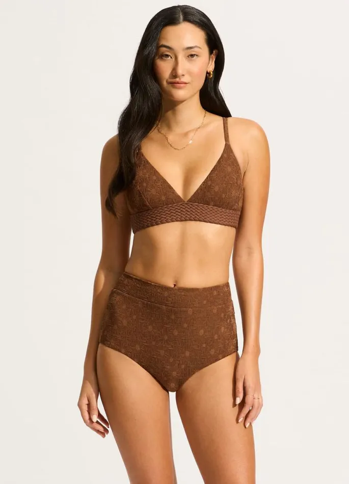 Seafolly High Waisted Women Marloe High Waisted Bikini Bottom 8211 Tiramisu
