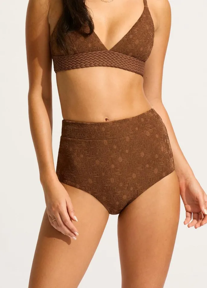 Seafolly High Waisted Women Marloe High Waisted Bikini Bottom 8211 Tiramisu