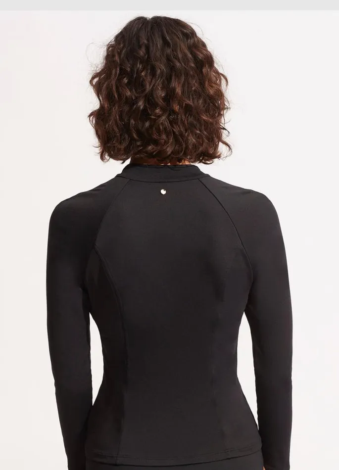 Seafolly Rash Vests Women Seafolly Collective Long Sleeve Sunvest 8211 Black