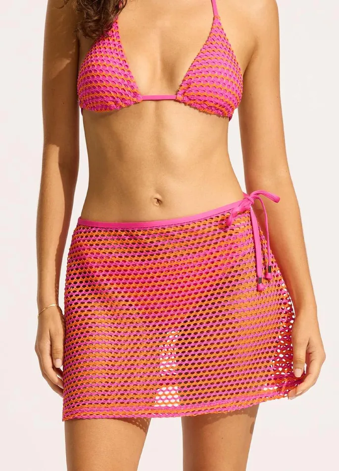 Seafolly Skirts and Sarongs Women Mesh Effect ALine Skirt 8211 Hot Pink