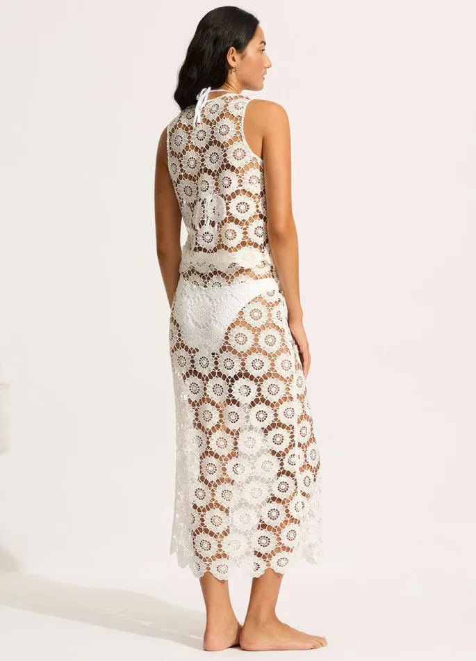 Seafolly Skirts and Sarongs Women Secret Garden Maxi Wrap Maxi Skirt 8211 White