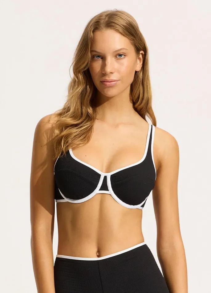 Seafolly Underwire Women Beach Bound DD Underwire Bikini Top 8211 Black