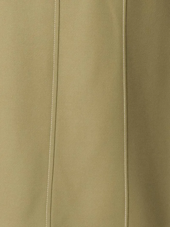 Seamed Detail A Line Skirt Khaki Women Jigsaw Skirts