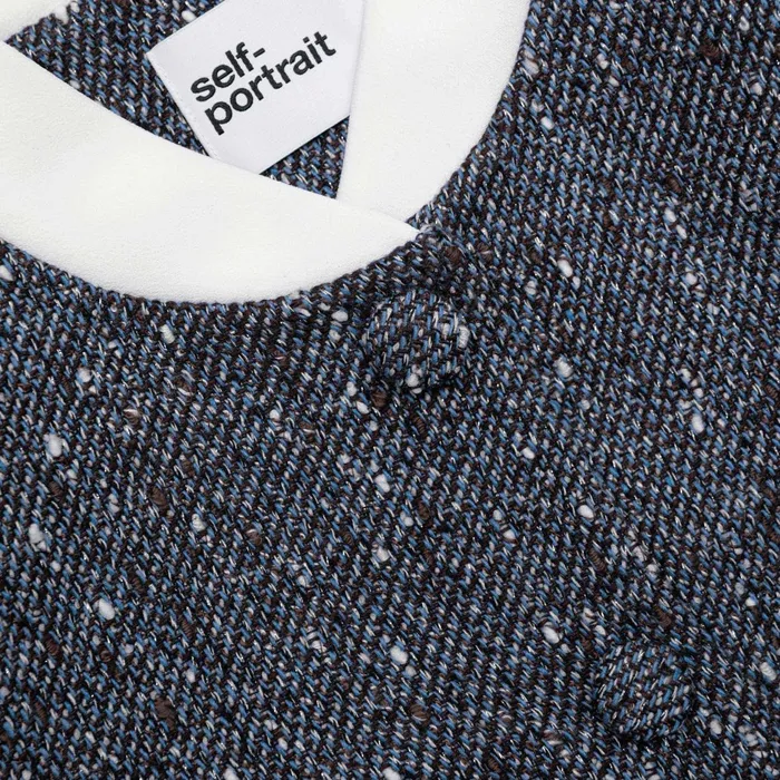 Self Portrait CoOrds Women Blue Boucle Jacket