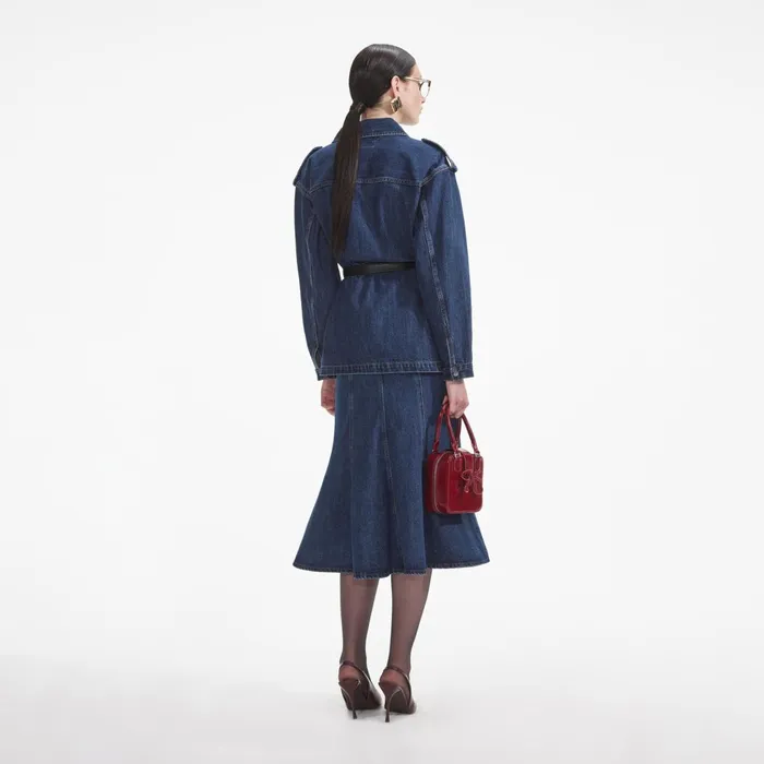 Self Portrait Denim Women Denim Utility Jacket