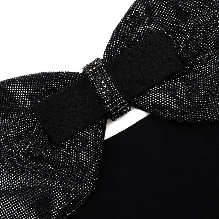 Self Portrait Dresses Women Black Crepe Bow Midi Dress