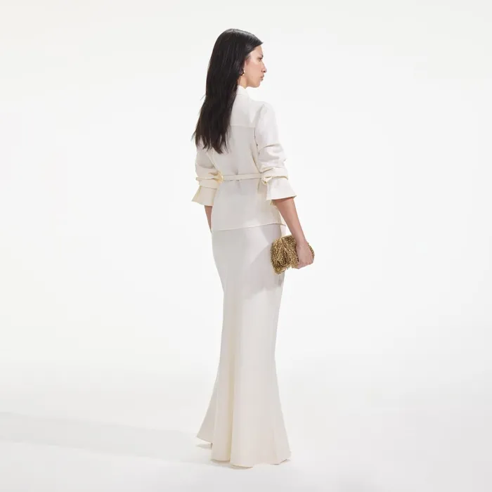 Self Portrait Dresses Women Cream Linen Maxi Dress Self Portrait Dresses Women Cream Linen Maxi Dress