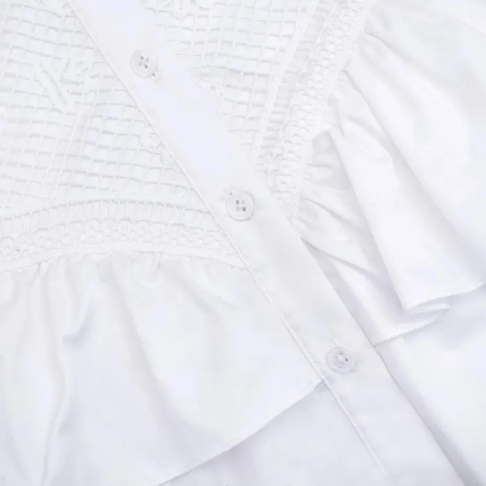 Self Portrait Dresses Women White Lace Panel Mini Dress